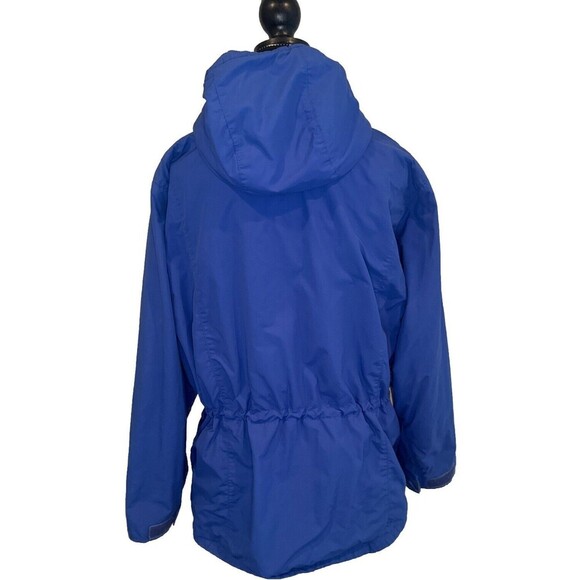 VTG Women’s Eddie Bauer BLUE Parka Hooded Windbreaker Jacket Adj Cuffs Waist L - Picture 4 of 10